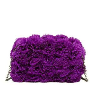 Floral Petal Hard Shell Clutch / Crossbody- Purple - NWT